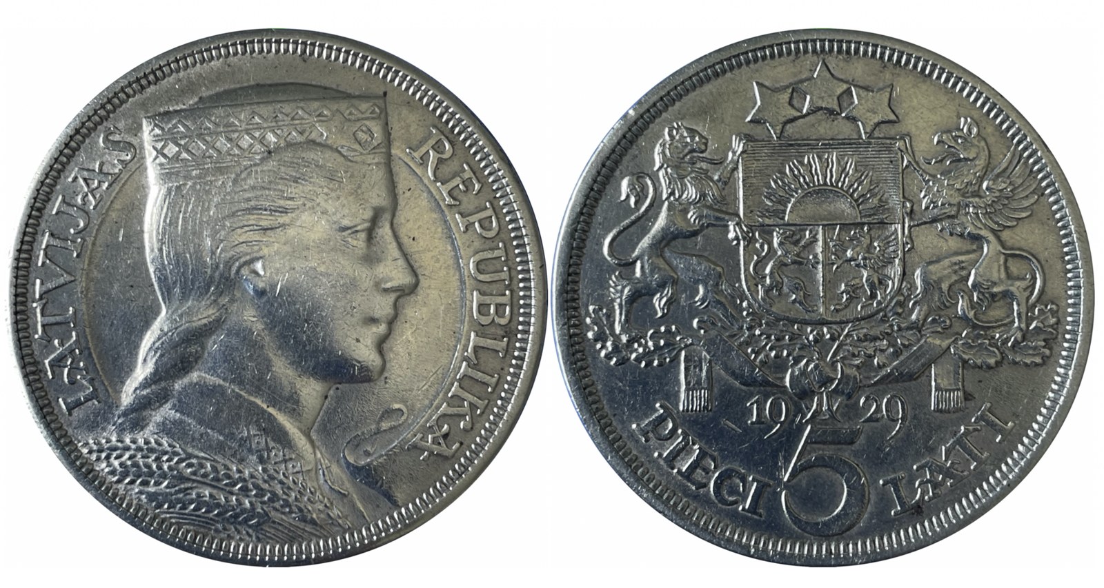 Latvian lats coinage