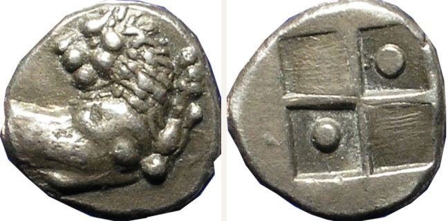 Chersonesus Thracica, quarter-siglos — Quadripartite incuse square (CN type 22885)