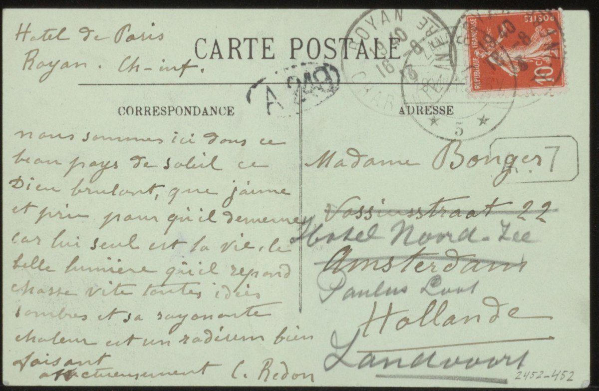 Picture postcard to Anne Marie Louise van der Linden