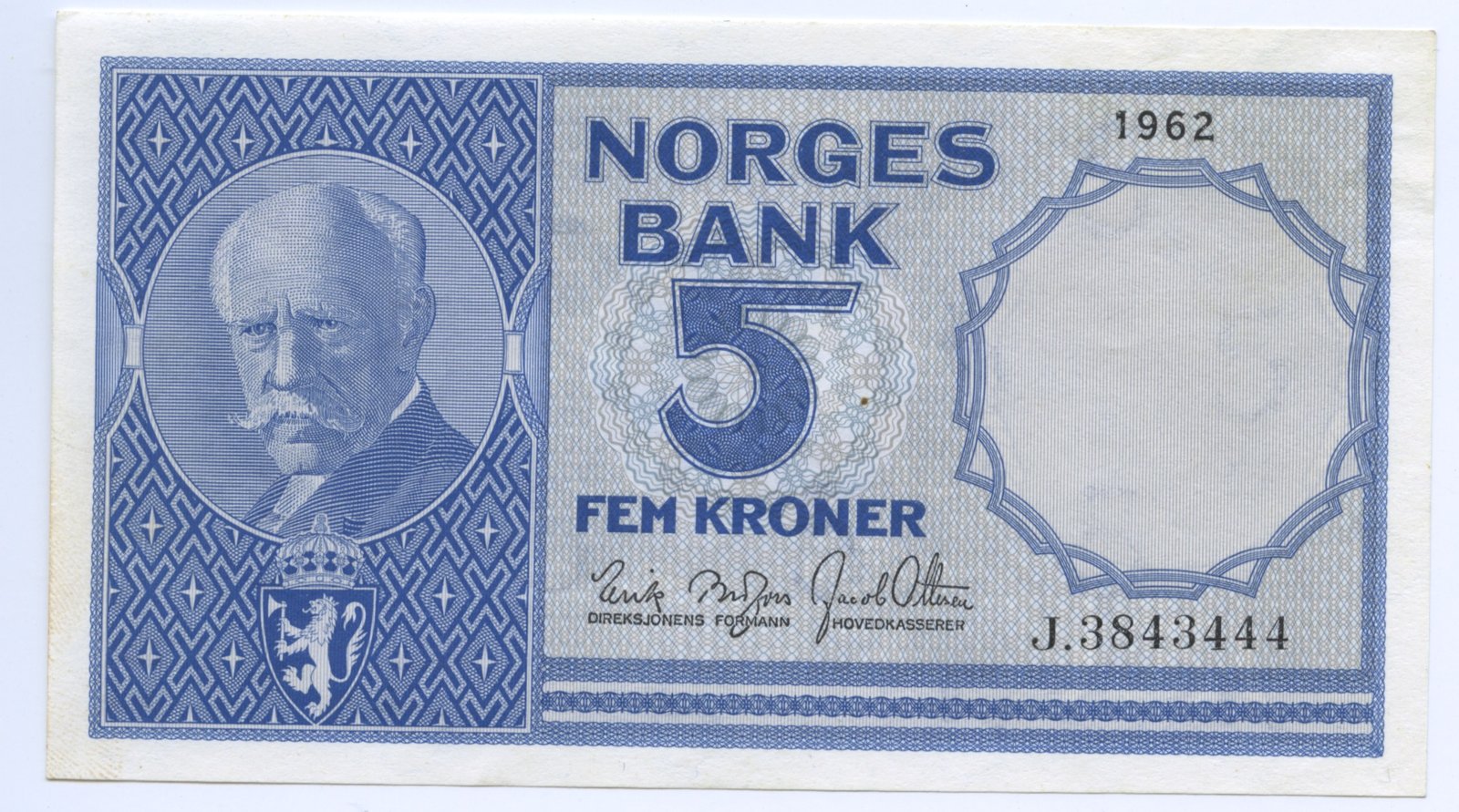 Obverse of 5 Kroner (1955–1963), Pick 30