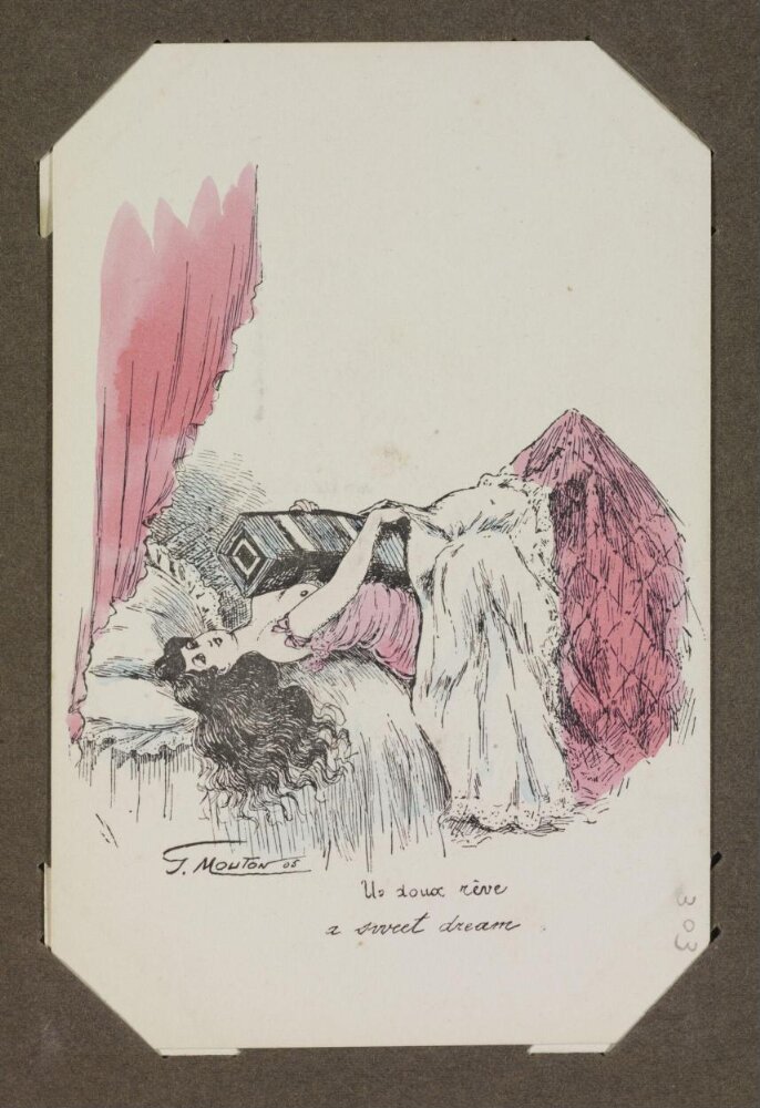 Postcard — A sweet dream, Georges Mouton, France, ca. 1905