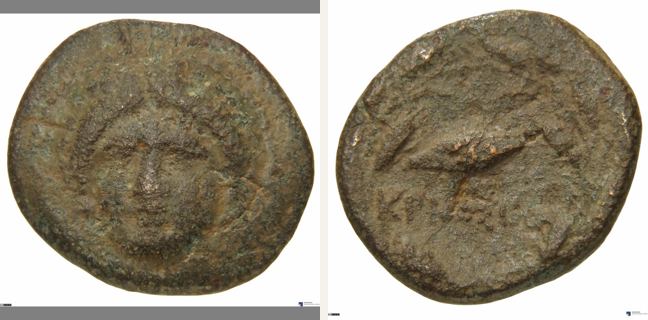 Krithote, large denomination (bronze) — Grain within corn wreath (CN type 489)