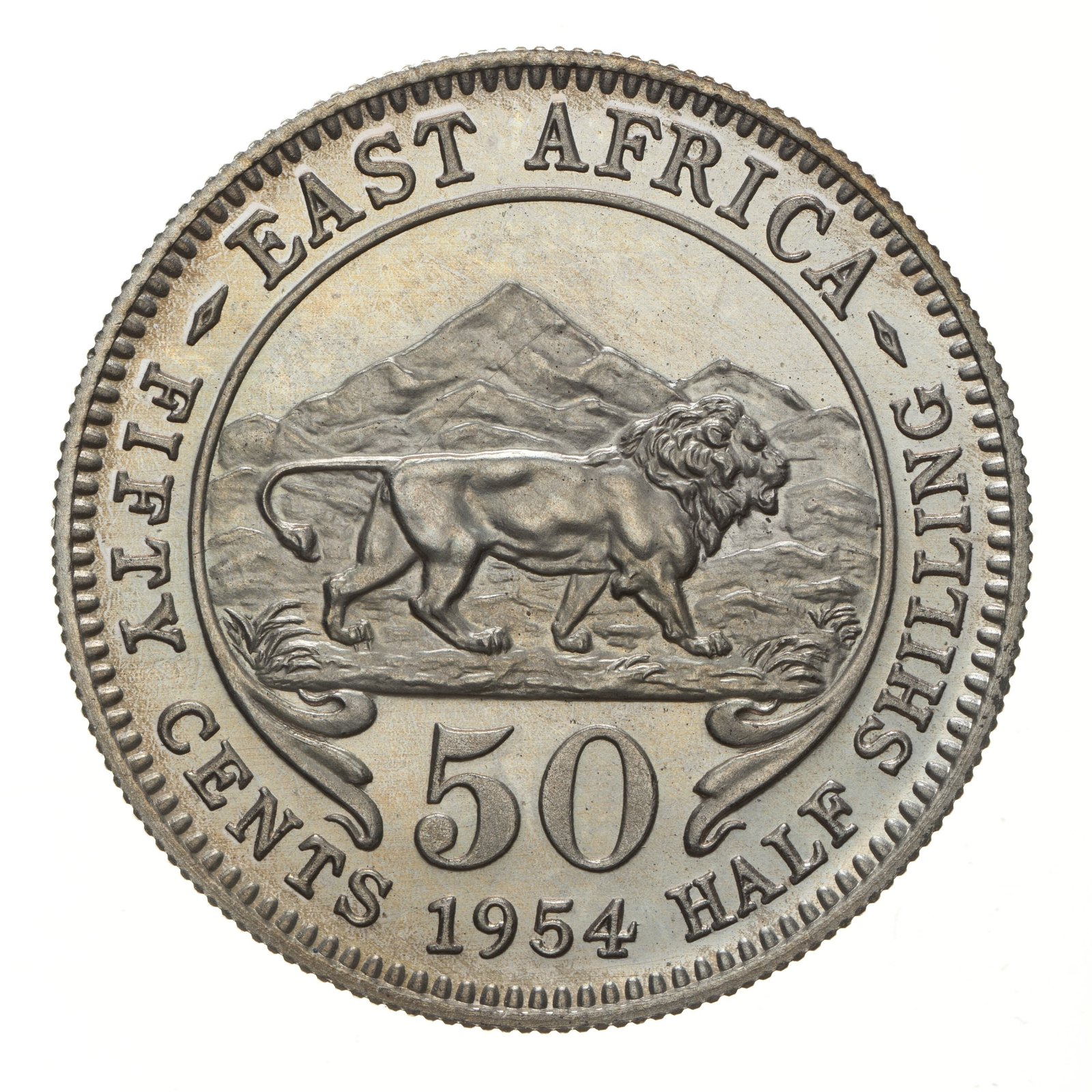 Proof coin, 50 cents, British East Africa, 1954 — museum object NU 12483