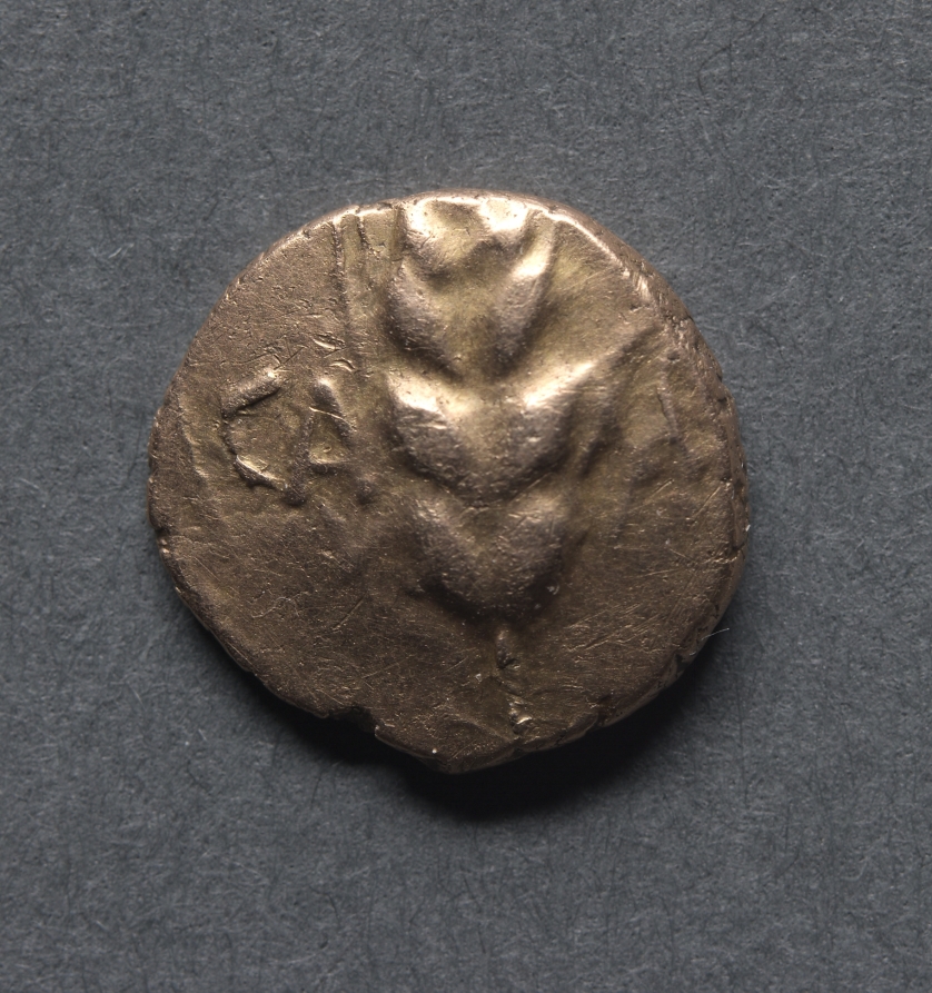 Cunobeline Quarter Stater: Corn (obverse), c. 10–40 CE (Cleveland Museum of Art 1969.153.a)