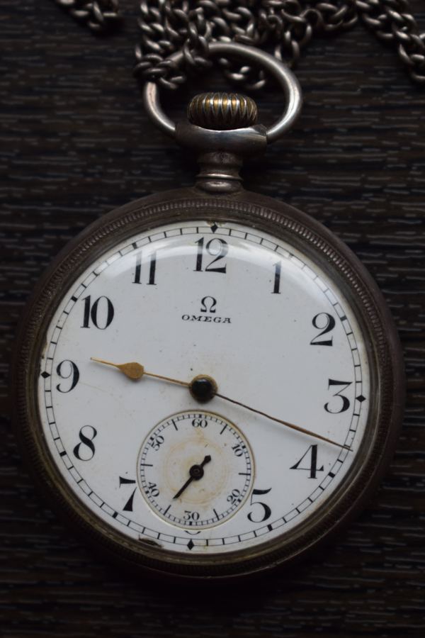 The silver-made, engraved Omega pocket watch presented by General Henri Berthelot to Father Constantin I. Roșescu, a Romanian Orthodox priest and teacher from Iași, that became his friend during the WWI French campaign in Romania. Father Roșescu served as a military confessor dur
