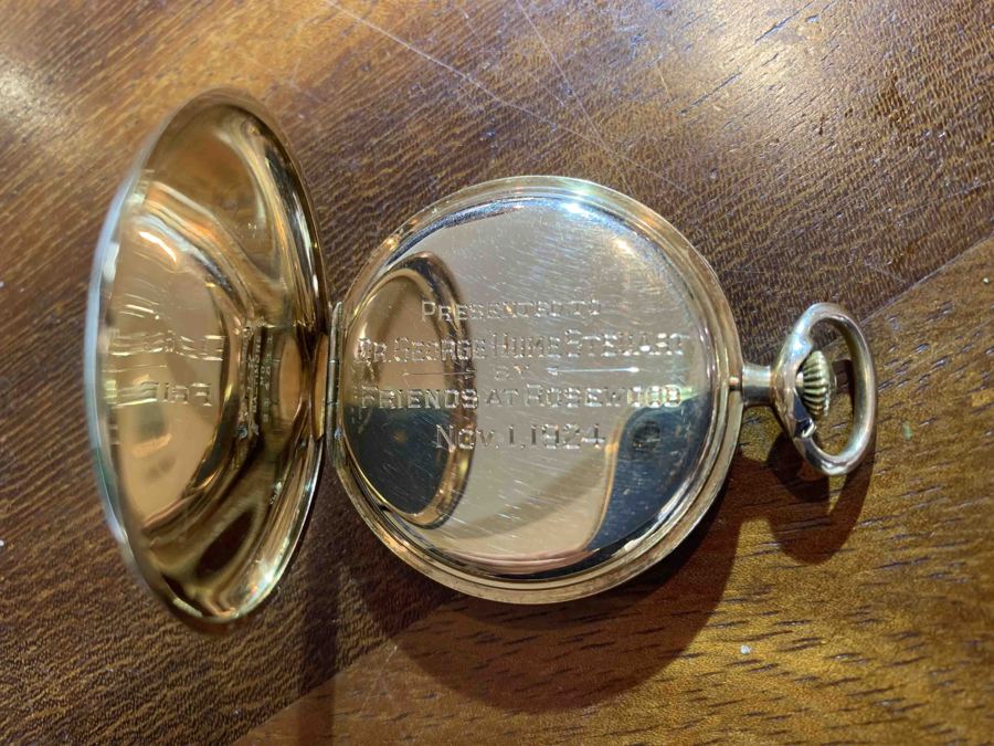 1924 Waltham Gold Pocket Watch, bearing the inscription "Presented to Dr. George Hume Steuart by Friends at Rosewood Nov 1 1924"