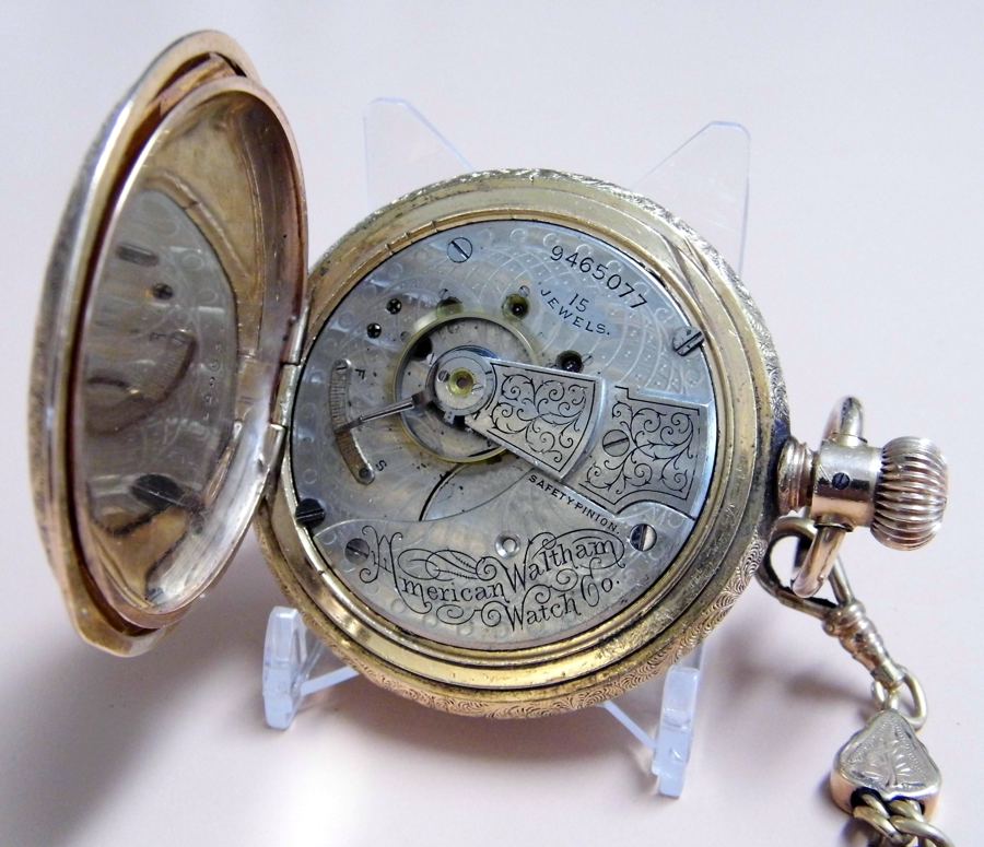 Vintage American Waltham Watch Co. Pocket Watch, Size 18s, 15 Jewels, Model 1883, Hunting Case, Circa 1899