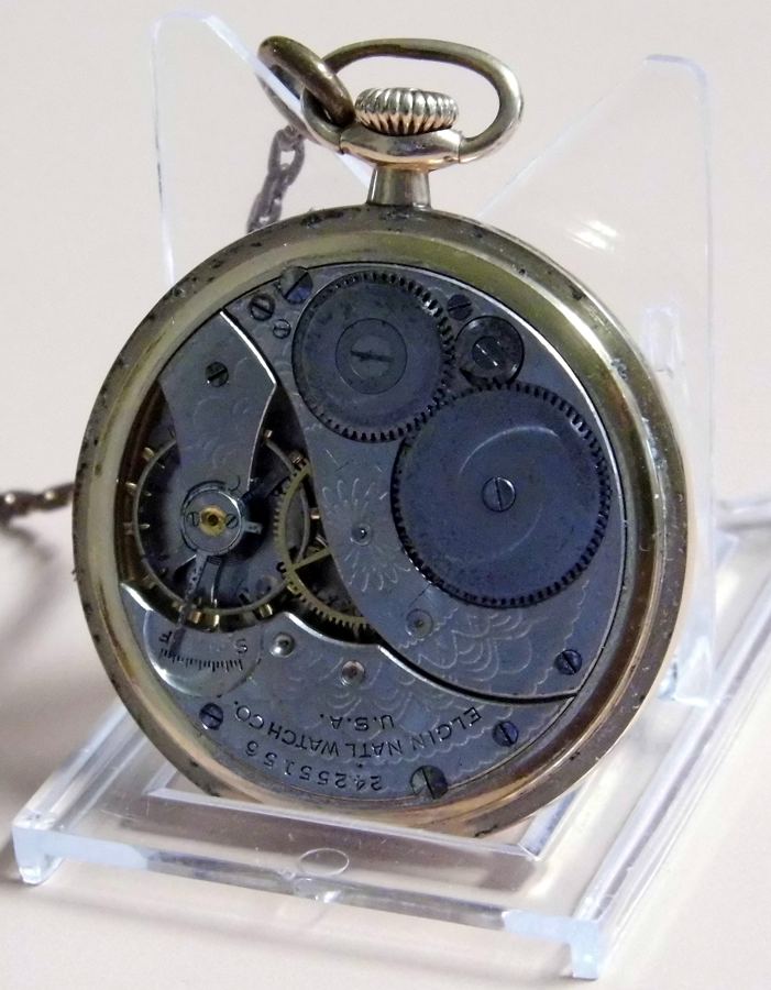 Vintage Elgin National Watch Co. Open Face Pocket Watch, Size 12s, 7 Jewels, Circa 1921