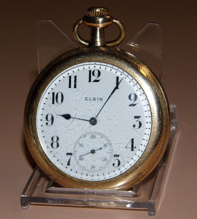 Vintage Elgin National Watch Co. Open Face Pocket Watch, Size 12s, 7 Jewels, Pendant Wind And Set, Circa 1909