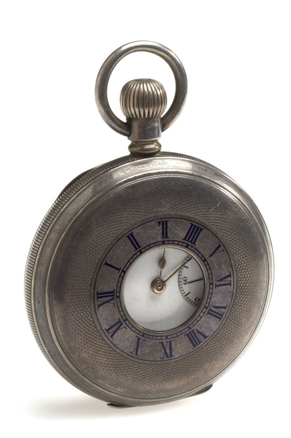 Pocket watch engraved 'Presented to William John White by BW and Co for 21 years service 7 November 1900. From Sir Henry's pocket, 12.40 am 25 July 1936 (at death) Archives & Manuscripts Keywords: Time